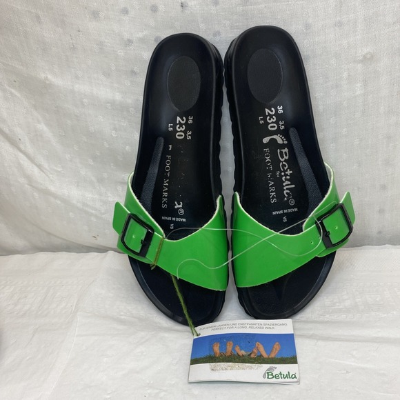 Shoes - Betula FootMarks Womens Green Slides Sandals Comfort Shoes Size L5